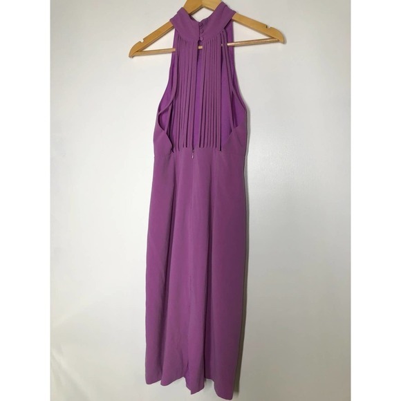 Halston Heritage Strip Back Dress Lilac 8 - Picture 6 of 15